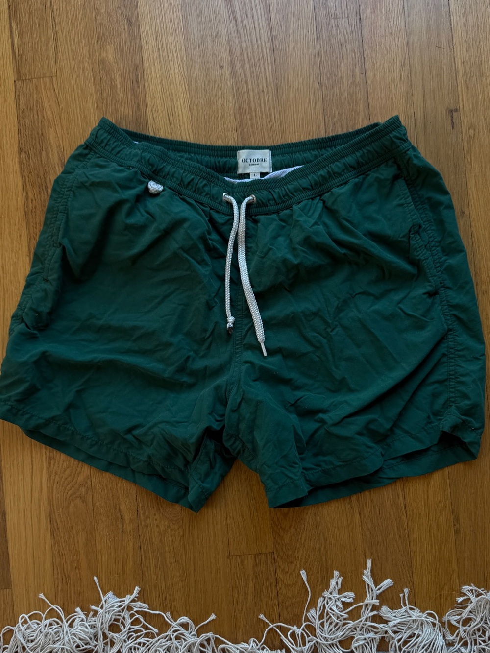 OCTOBRE Forest Green Drawstring swim Shorts